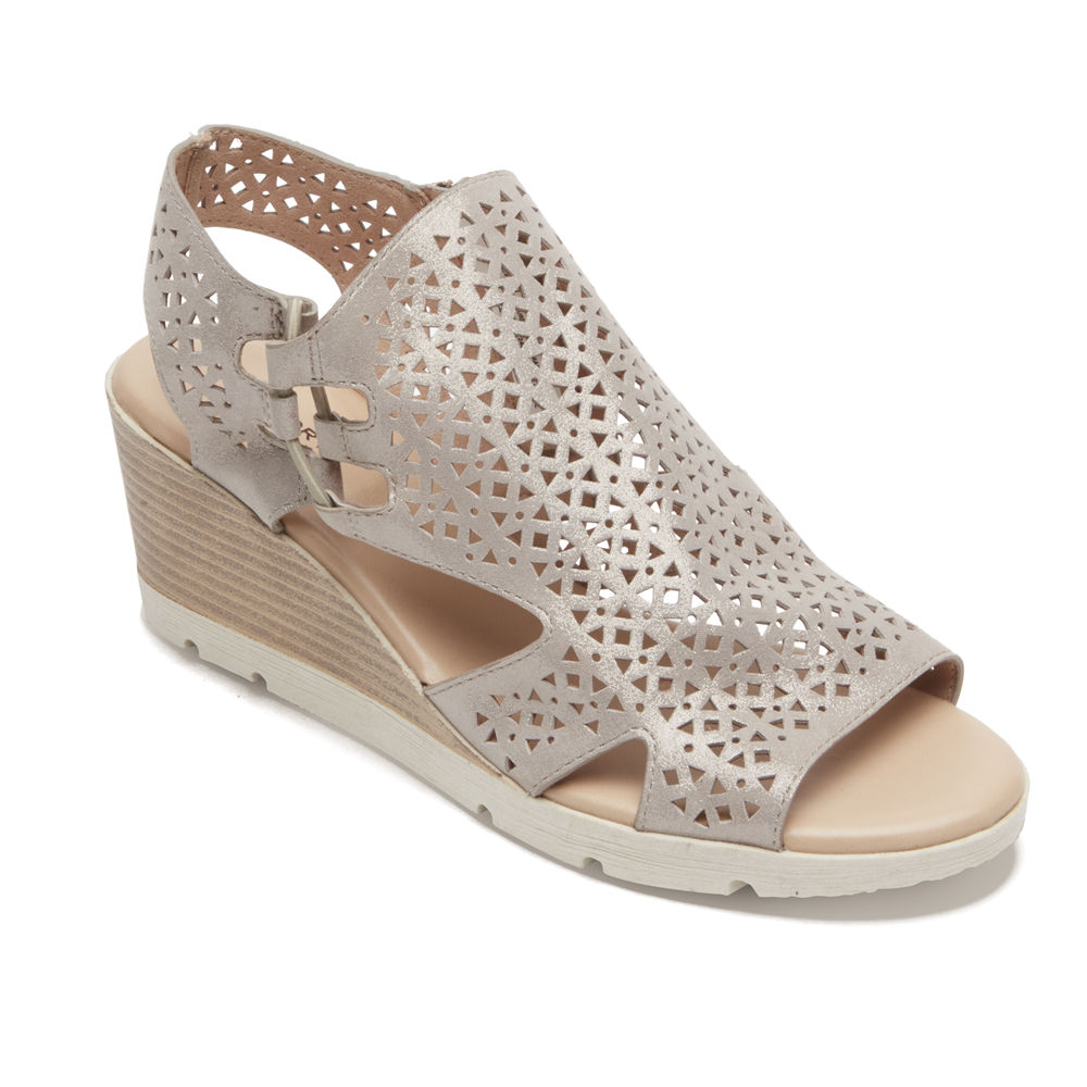 Sandalias Rockport Mujer Mexico - Hadley Bungee Grises - ILKDW8025